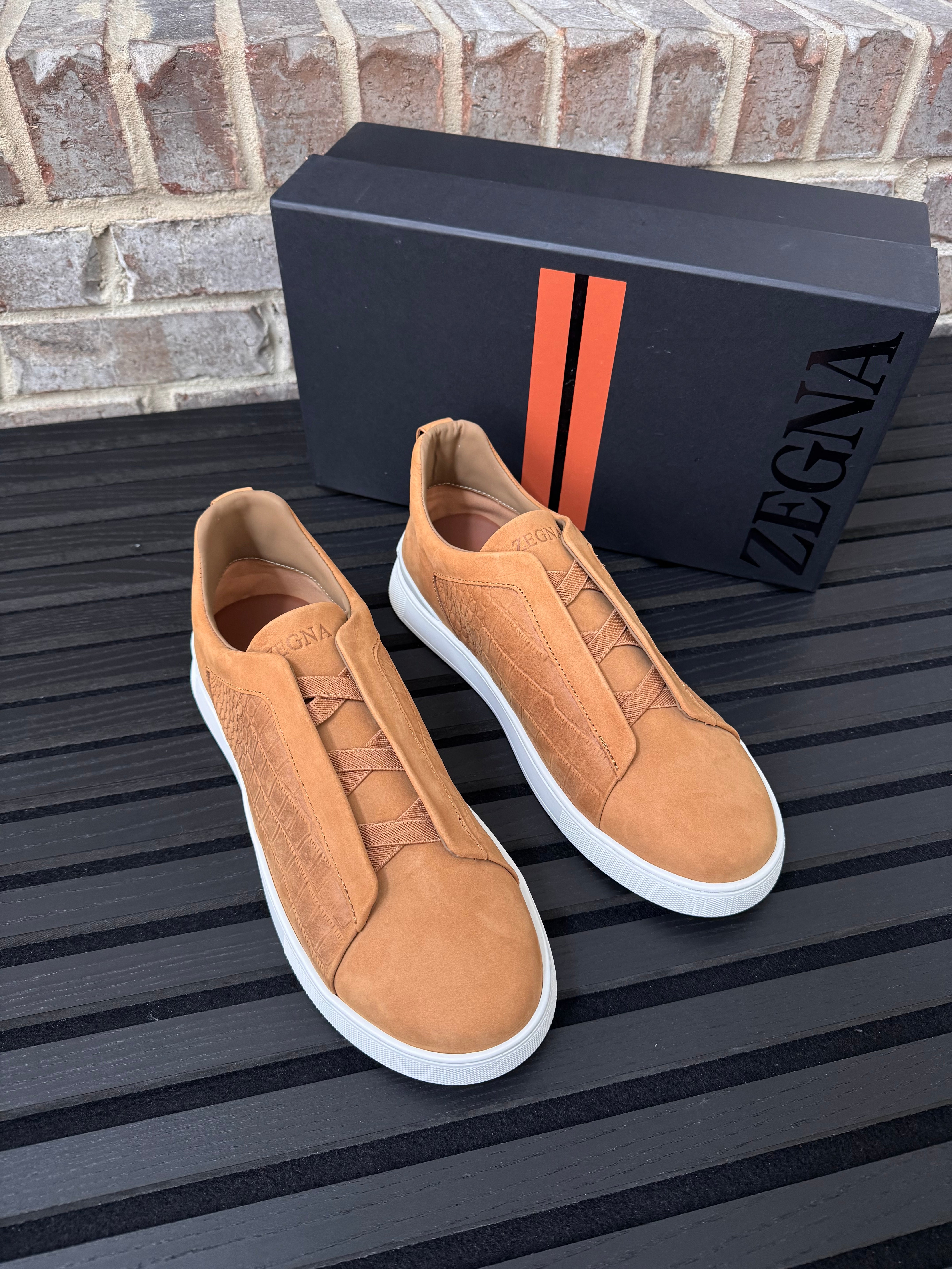 Zegna Triple Stitch Suede Sneakers