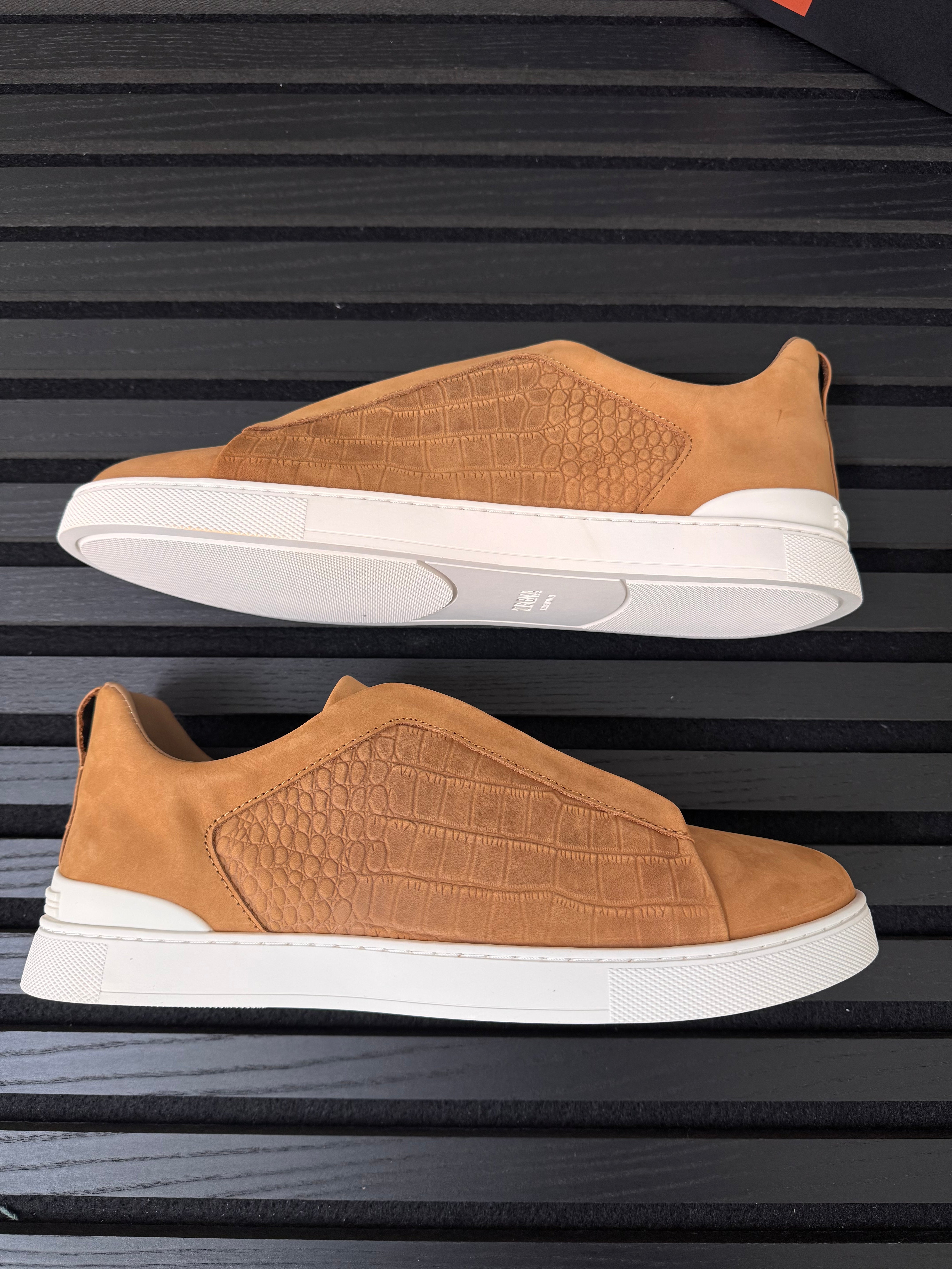 Zegna Triple Stitch Suede Sneakers