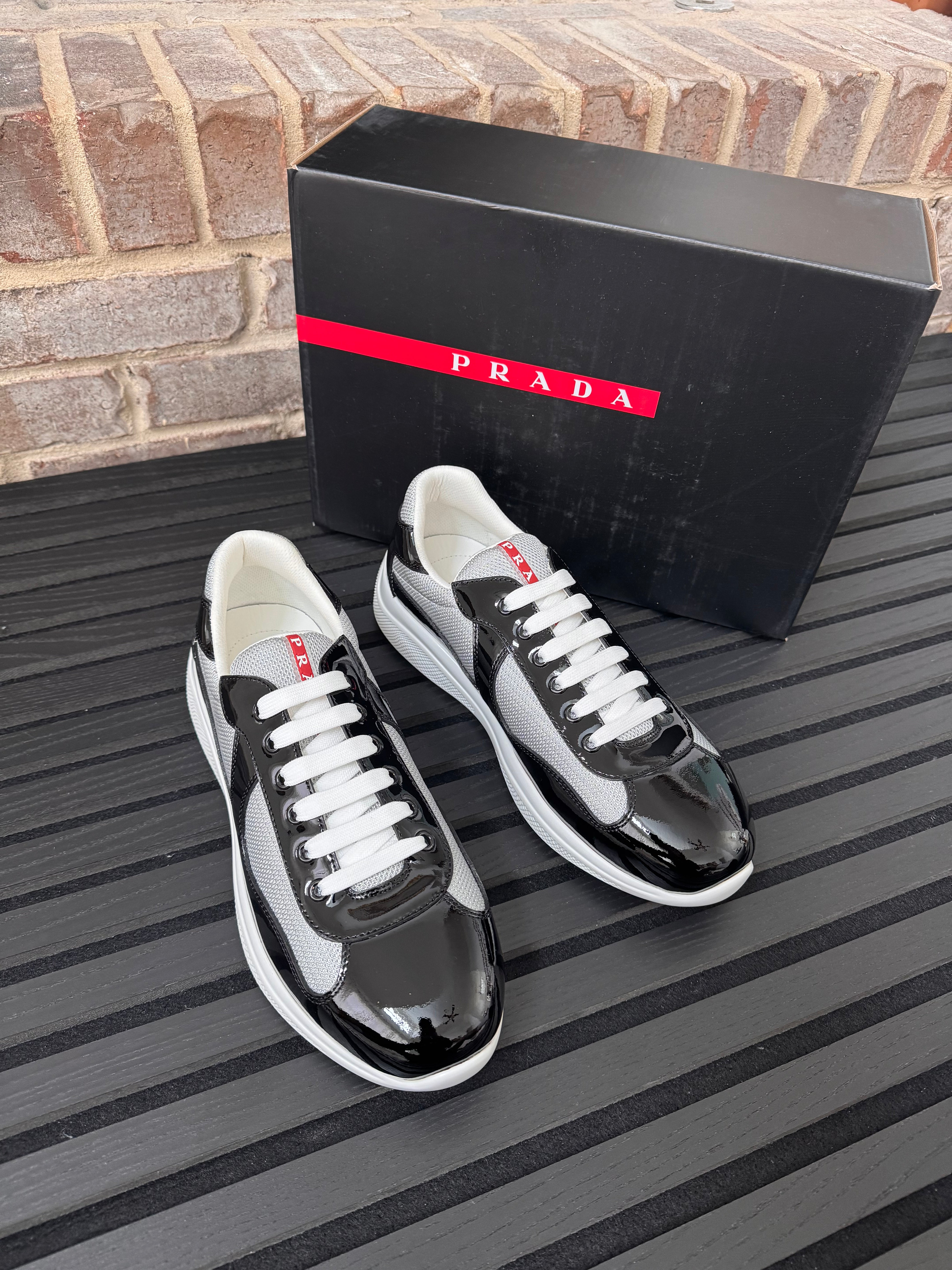 Prada Black & Grey America’s Cup Sneakers
