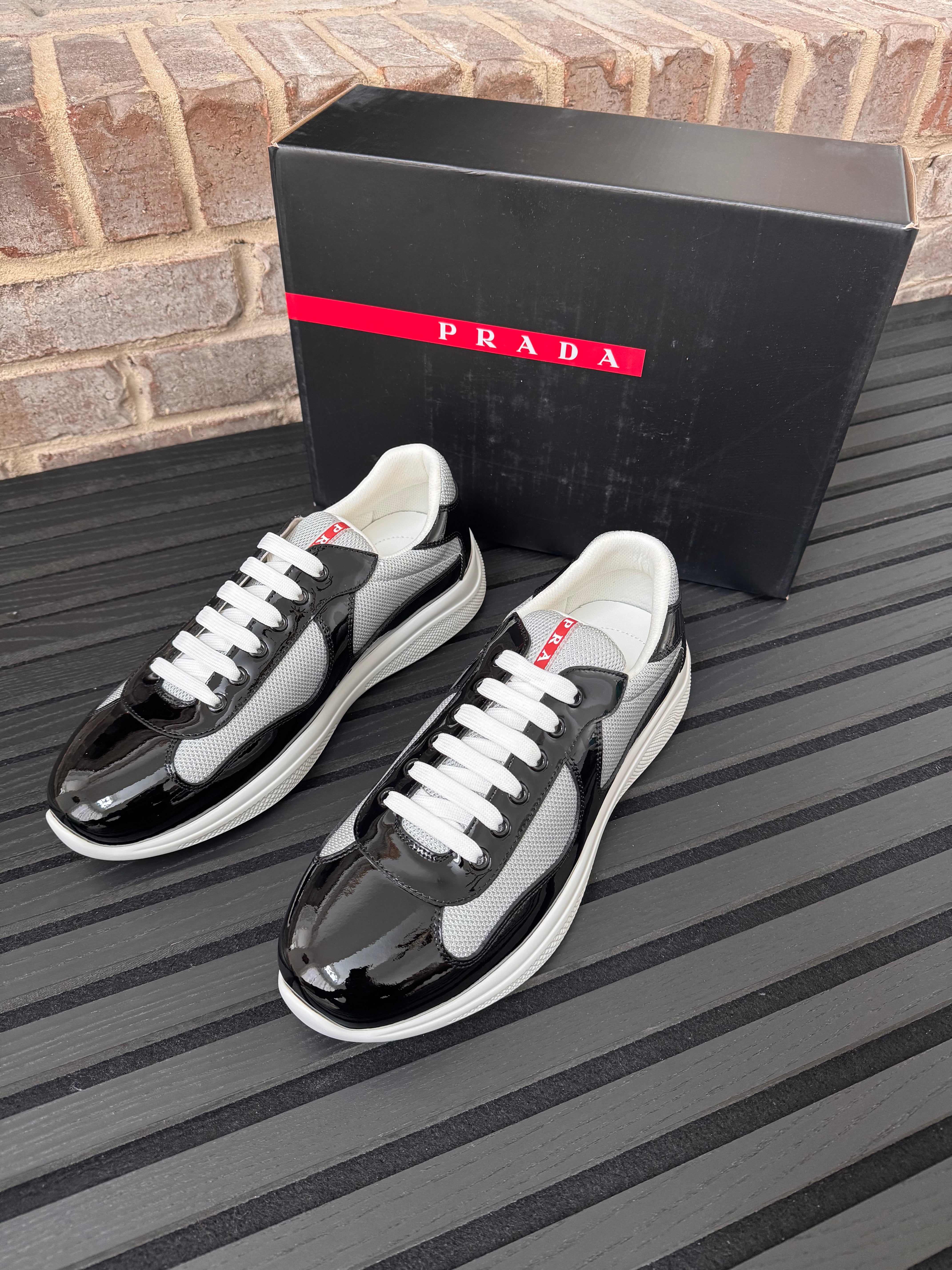 Prada Black & Grey America’s Cup Sneakers
