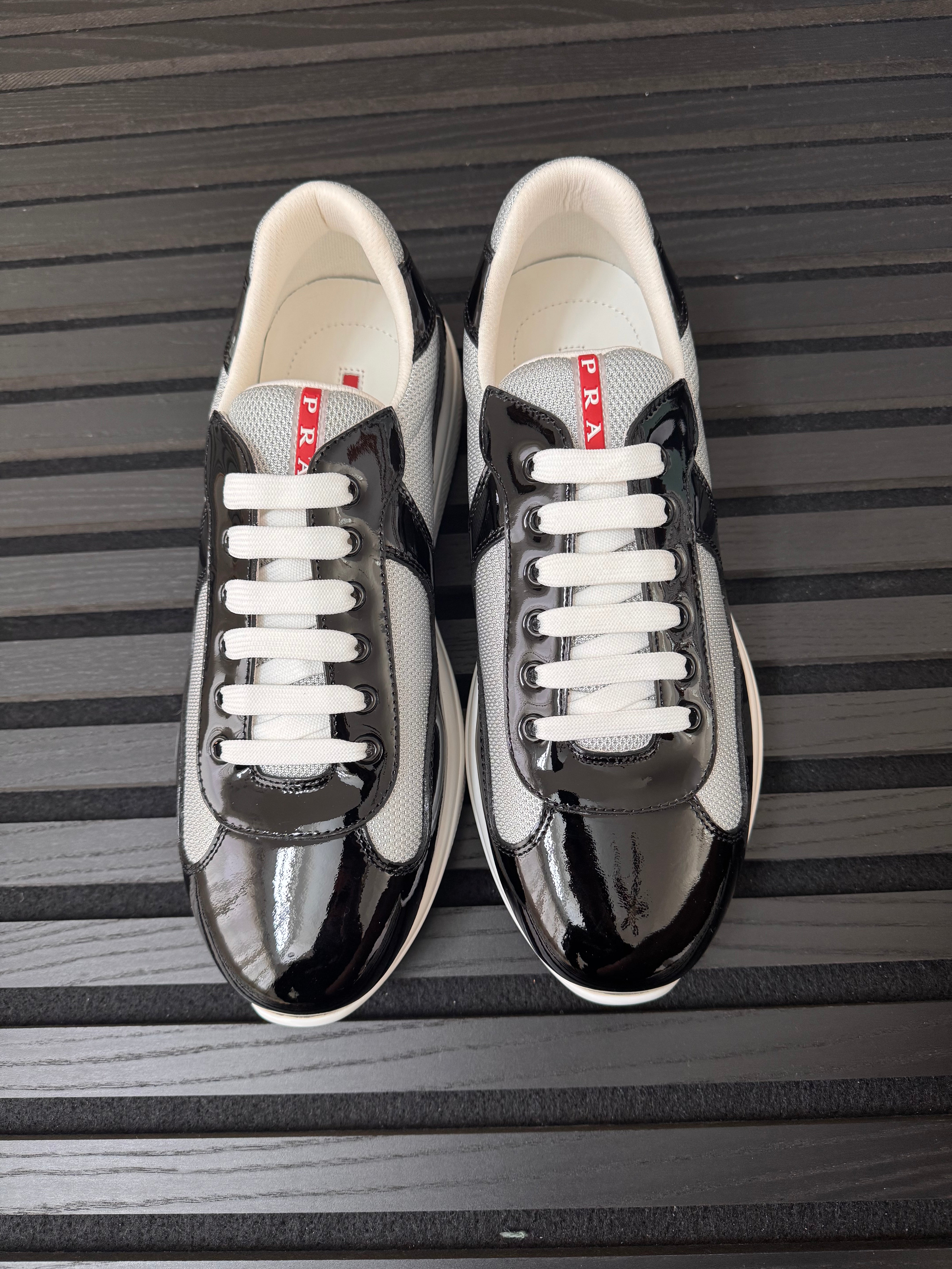 Prada Black & Grey America’s Cup Sneakers