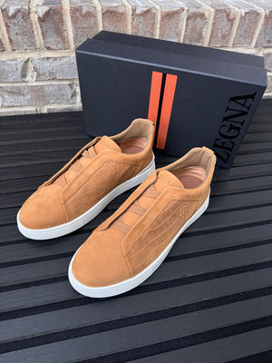 Zegna Triple Stitch Suede Sneakers