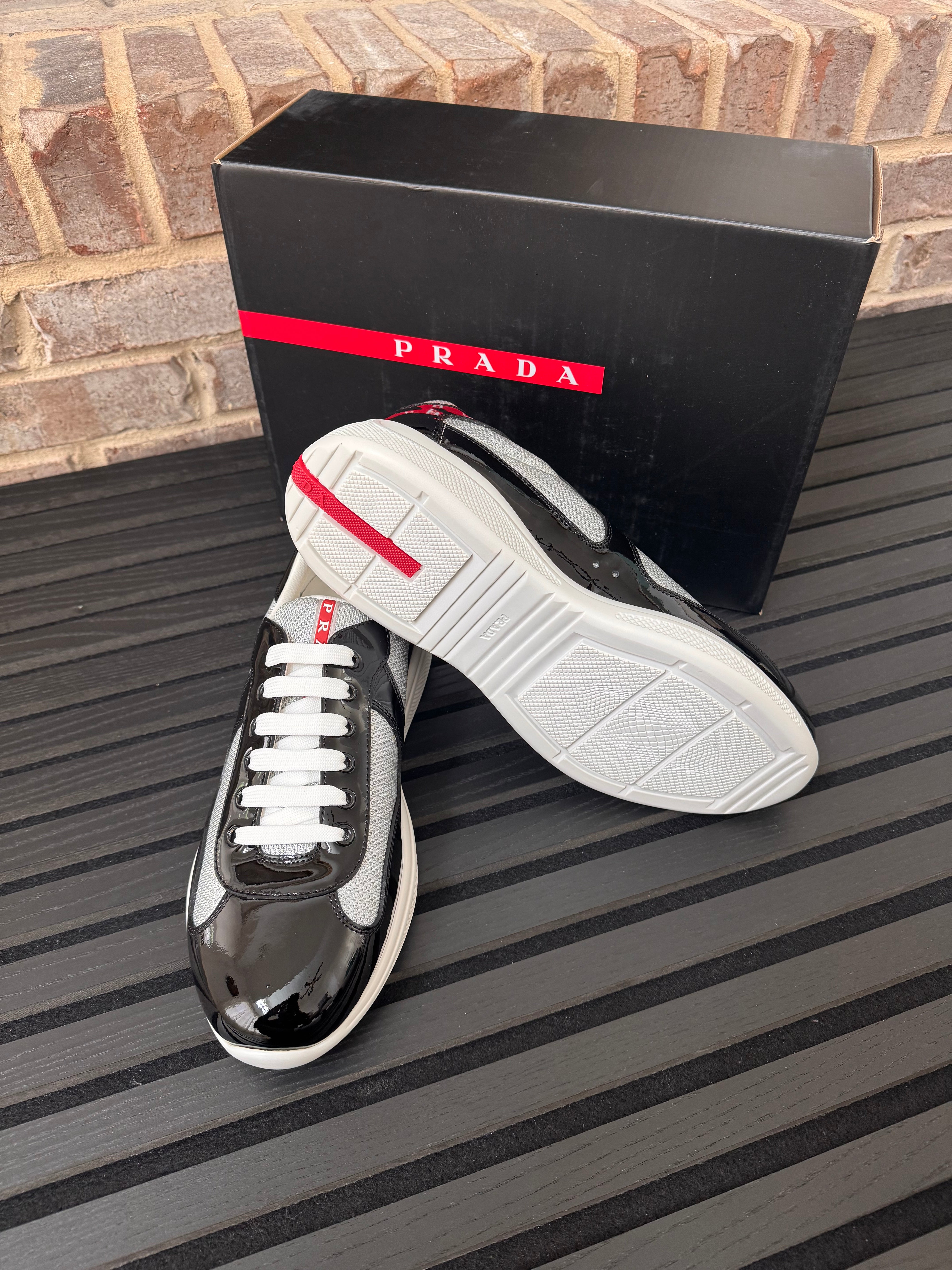 Prada Black & Grey America’s Cup Sneakers