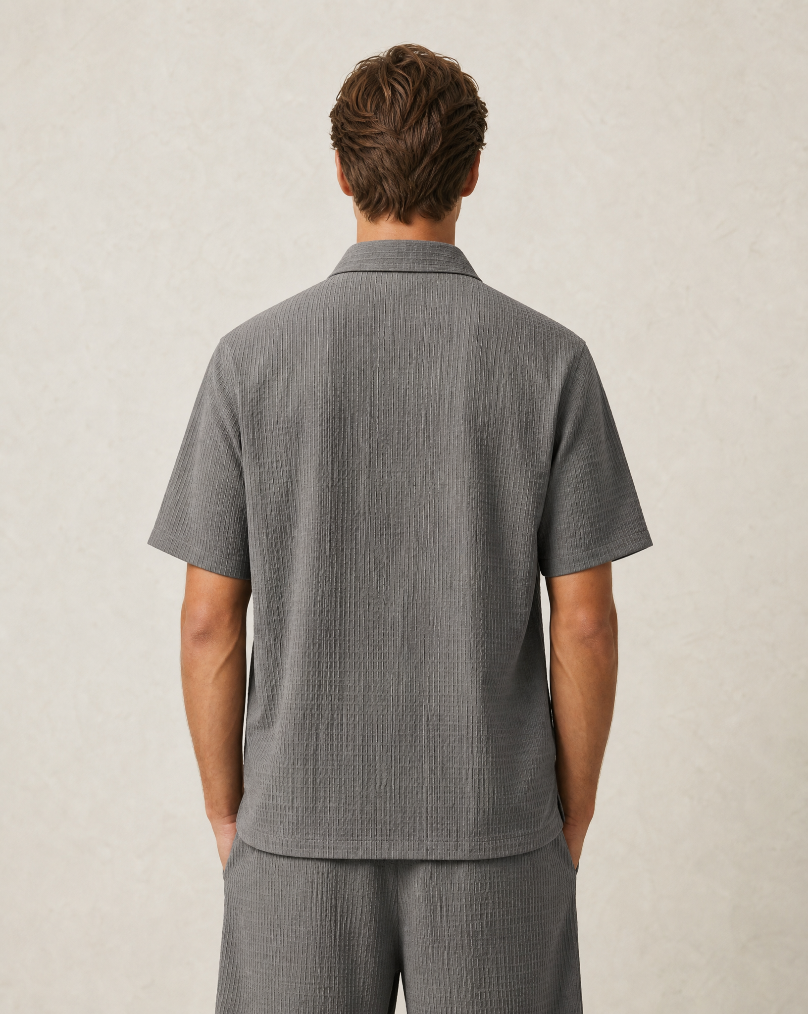 Textured Resort Shirt & Shorts Set