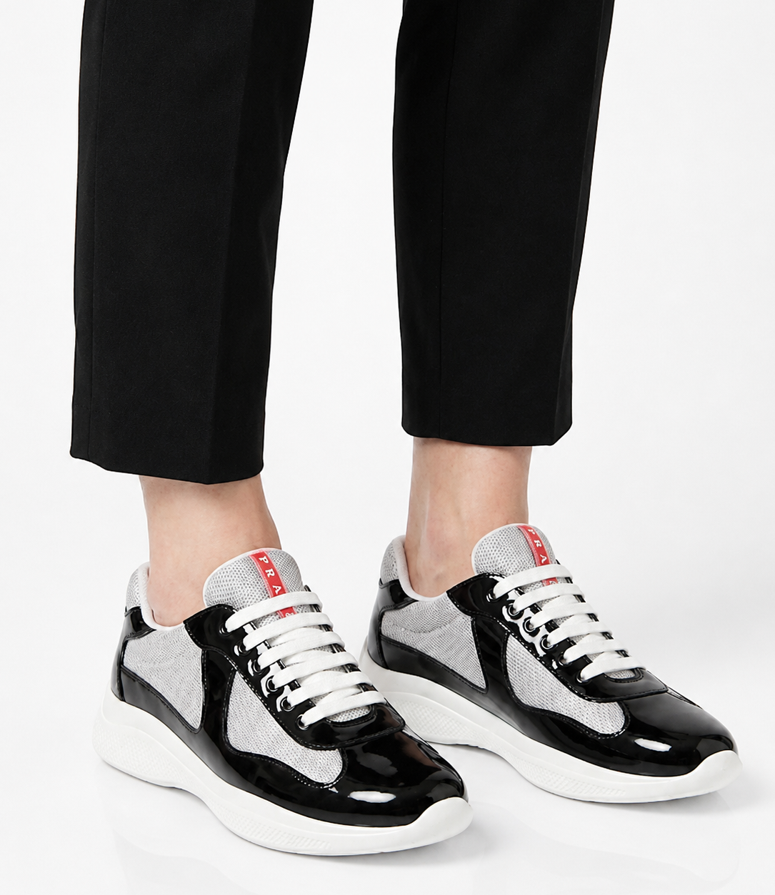 Prada Black & Grey America’s Cup Sneakers