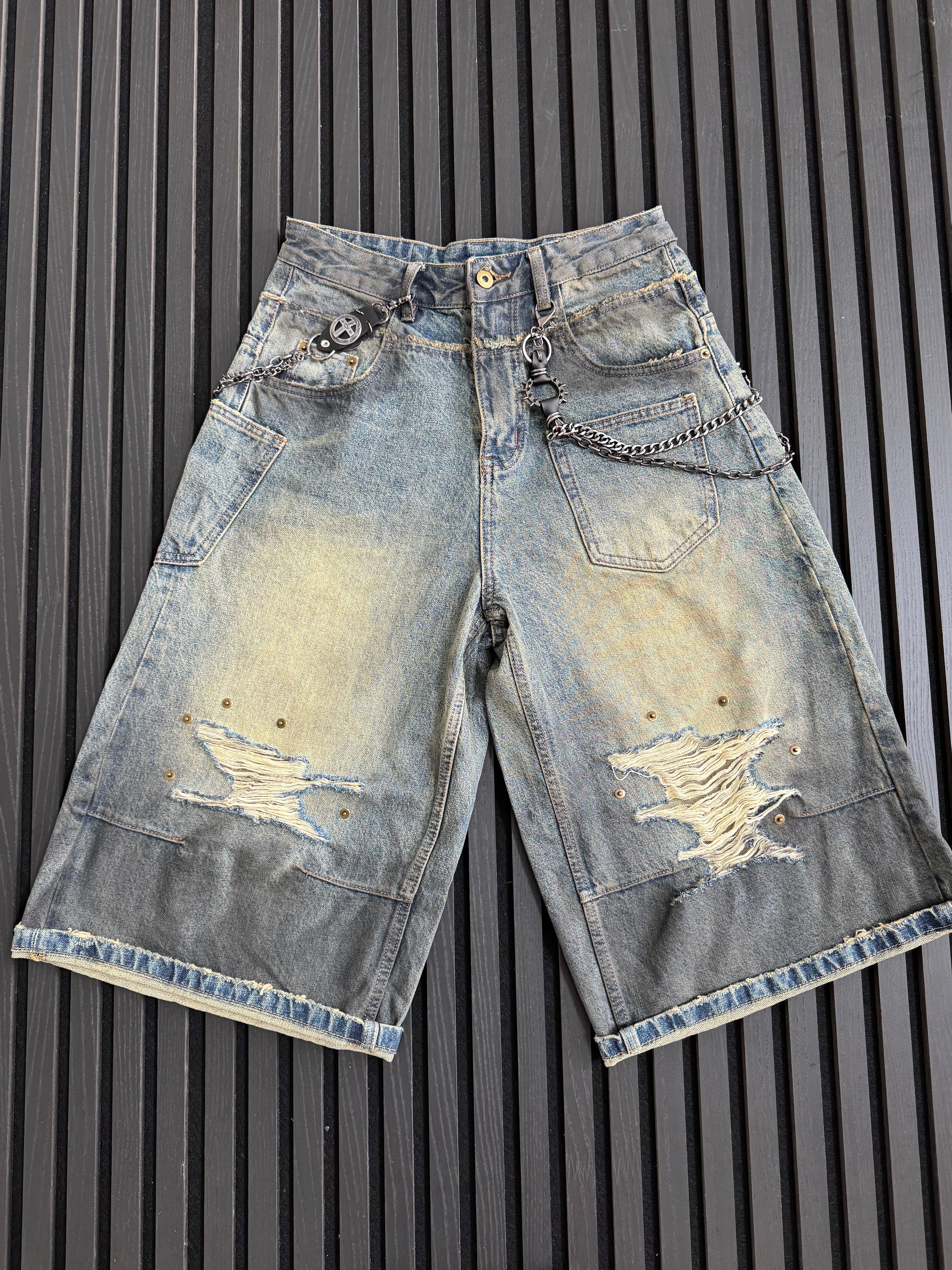 Custom Distressed Baggy Denim Jorts