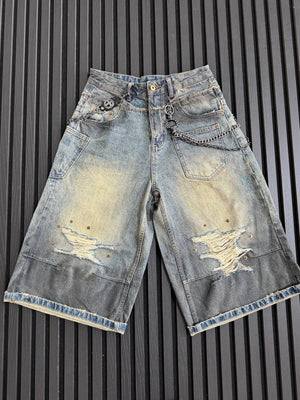 Custom Distressed Baggy Denim Jorts