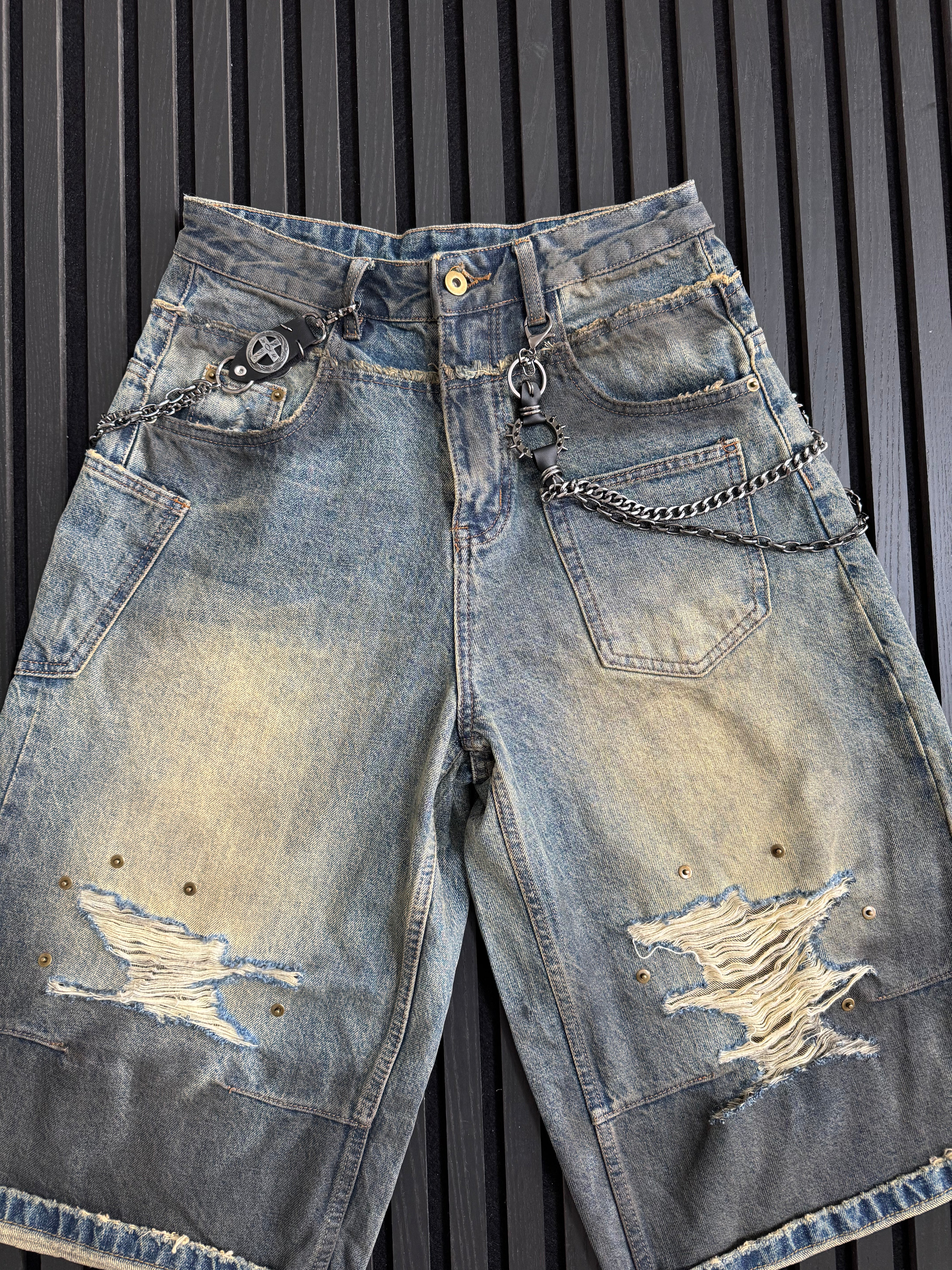 Custom Distressed Baggy Denim Jorts