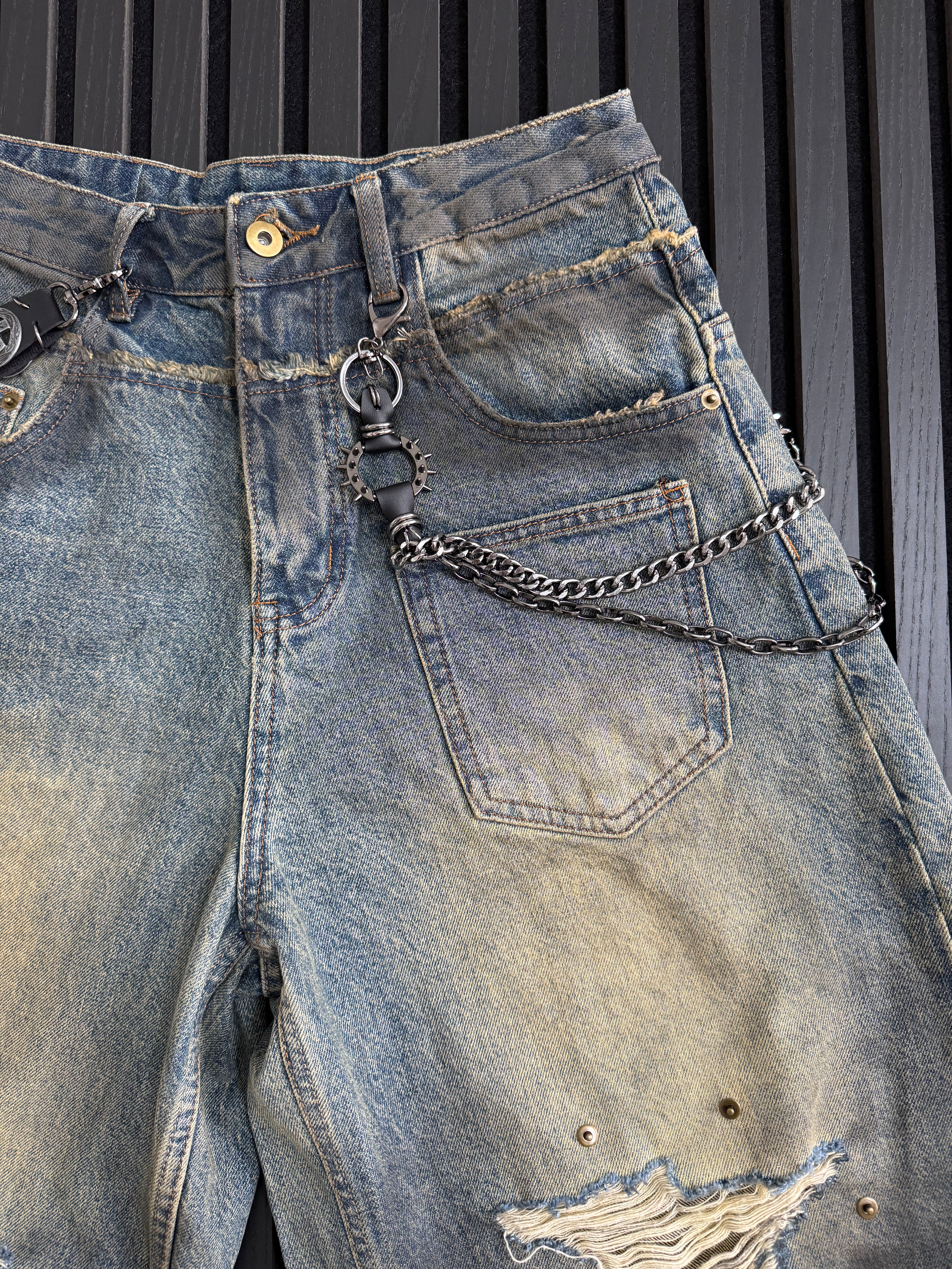 Custom Distressed Baggy Denim Jorts