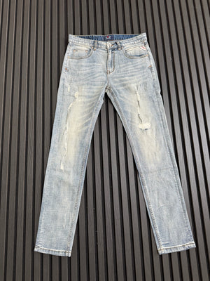 Light Wash Distressed Denim Jeans