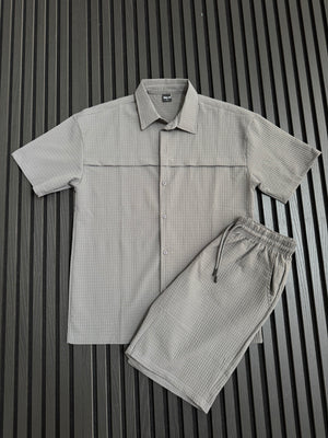 Textured Resort Shirt & Shorts Set